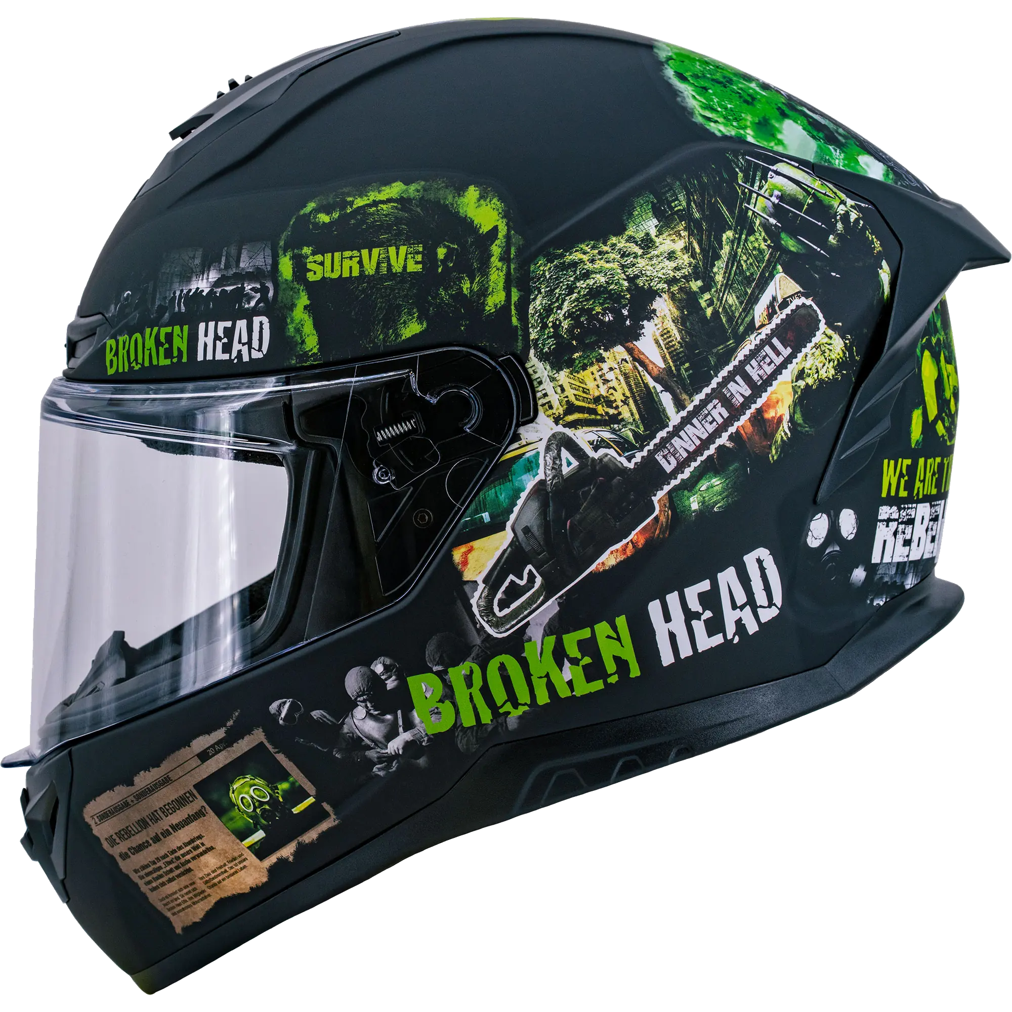 Motorradhelm von Broken Head